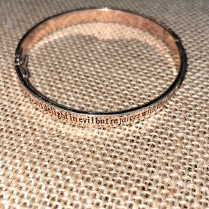 rose gold bangle w/ scripture